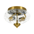Load image into Gallery viewer, Farmhouze Light - French Country Clear Etched Glass Semi Flush Ceiling Light - Ceiling Light - Gold - 
