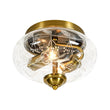 Load image into Gallery viewer, Farmhouze Light - French Country Clear Etched Glass Semi Flush Ceiling Light - Ceiling Light - Gold - 
