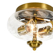 Load image into Gallery viewer, Farmhouze Light - French Country Clear Etched Glass Semi Flush Ceiling Light - Ceiling Light - Gold - 
