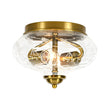 Load image into Gallery viewer, Farmhouze Light - French Country Clear Etched Glass Semi Flush Ceiling Light - Ceiling Light - Gold - 
