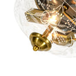 Load image into Gallery viewer, Farmhouze Light - French Country Clear Etched Glass Semi Flush Ceiling Light - Ceiling Light - Gold - 
