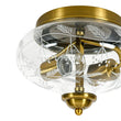 Load image into Gallery viewer, Farmhouze Light - French Country Clear Etched Glass Semi Flush Ceiling Light - Ceiling Light - Gold - 

