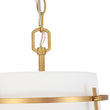 Load image into Gallery viewer, Farmhouze Light - French Country Cylindrical White Fabric Shade Pendant Light - Chandelier - Brass - 
