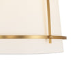 Load image into Gallery viewer, Farmhouze Light - French Country Cylindrical White Fabric Shade Pendant Light - Chandelier - Brass - 
