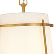 Load image into Gallery viewer, Farmhouze Light - French Country Cylindrical White Fabric Shade Pendant Light - Chandelier - Brass - 
