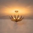Load image into Gallery viewer, Farmhouze Light-French Country Gilde Gold Metal Botanical Cage Ceiling Light-Ceiling Light-Antique Gold-
