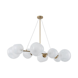 Farmhouze Light - French Country Milky Misty Glass Bubble Island Chandelier - Chandelier - Brass - 