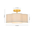 Load image into Gallery viewer, Farmhouze Light-French Country Quatrefoil Scalloped Fabric Ceiling Light-Ceiling Light-13.8 in-
