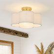 Load image into Gallery viewer, Farmhouze Light-French Country Quatrefoil Scalloped Fabric Ceiling Light-Ceiling Light-13.8 in-
