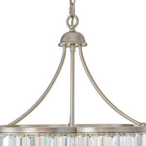 Farmhouze Light - French Country Rusty Silver 6 - Light Crystal Cage Chandelier - Chandelier - 6 Bulbs - 