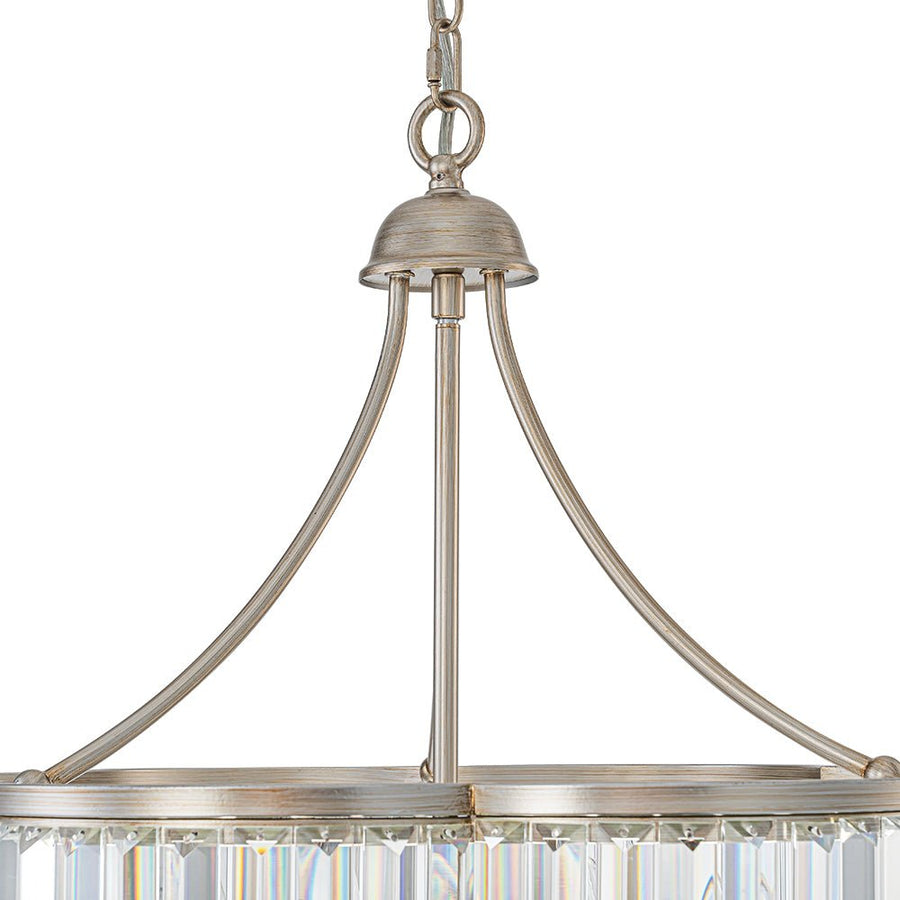 Farmhouze Light - French Country Rusty Silver 6 - Light Crystal Cage Chandelier - Chandelier - 6 Bulbs - 
