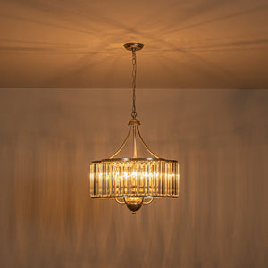 Farmhouze Light - French Country Rusty Silver 6 - Light Crystal Cage Chandelier - Chandelier - 6 Bulbs - 
