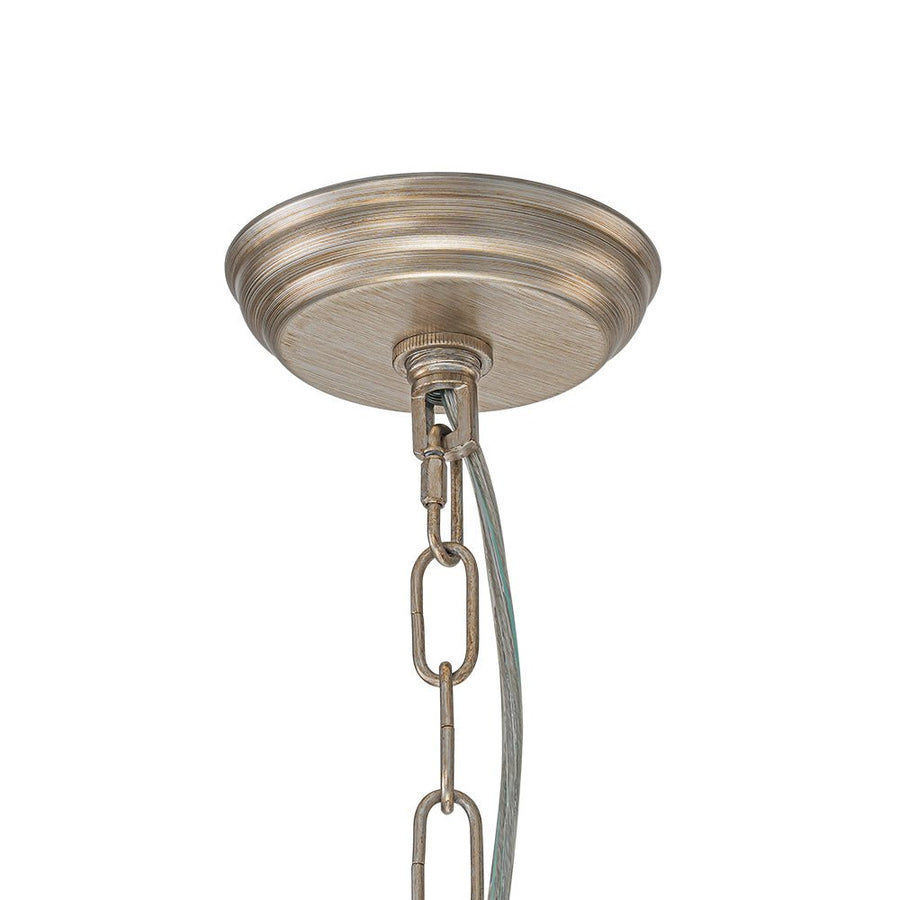 Farmhouze Light - French Country Rusty Silver 6 - Light Crystal Cage Chandelier - Chandelier - 6 Bulbs - 