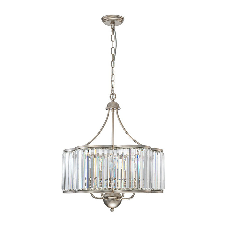 Farmhouze Light - French Country Rusty Silver 6 - Light Crystal Cage Chandelier - Chandelier - 6 Bulbs - 