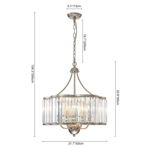 Farmhouze Light - French Country Rusty Silver 6 - Light Crystal Cage Chandelier - Chandelier - 6 Bulbs - 