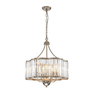 Farmhouze Light - French Country Rusty Silver 6 - Light Crystal Cage Chandelier - Chandelier - 6 Bulbs - 
