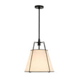 Load image into Gallery viewer, Farmhouze Light - French Country Tapered Drum Linen Lantern Pendant Light - Chandelier - Black - 23in - 
