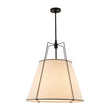Load image into Gallery viewer, Farmhouze Light - French Country Tapered Drum Linen Lantern Pendant Light - Chandelier - Black - 23in - 
