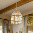 Load image into Gallery viewer, Farmhouze Light - French Country Vintage Crystal Lantern Pendant Light - Chandelier - Brass - 
