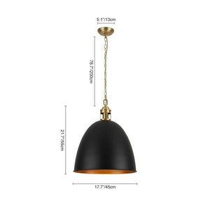 Farmhouze Light - French Farmhouse 1 - Light Large Metal Dome Pendant Light - Pendant - Black - 