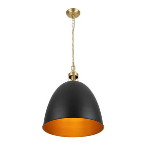 Farmhouze Light - French Farmhouse 1 - Light Large Metal Dome Pendant Light - Pendant - Black - 