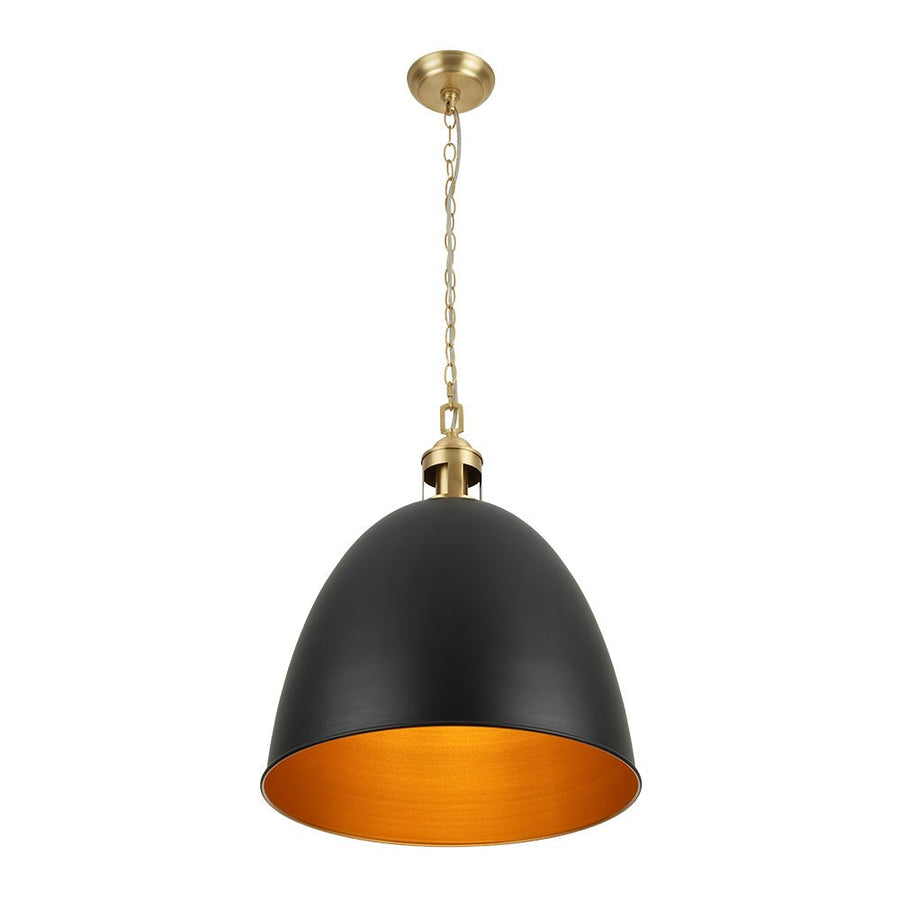 Farmhouze Light - French Farmhouse 1 - Light Large Metal Dome Pendant Light - Pendant - Black - 