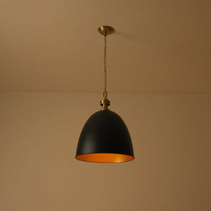 Farmhouze Light - French Farmhouse 1 - Light Large Metal Dome Pendant Light - Pendant - Black - 