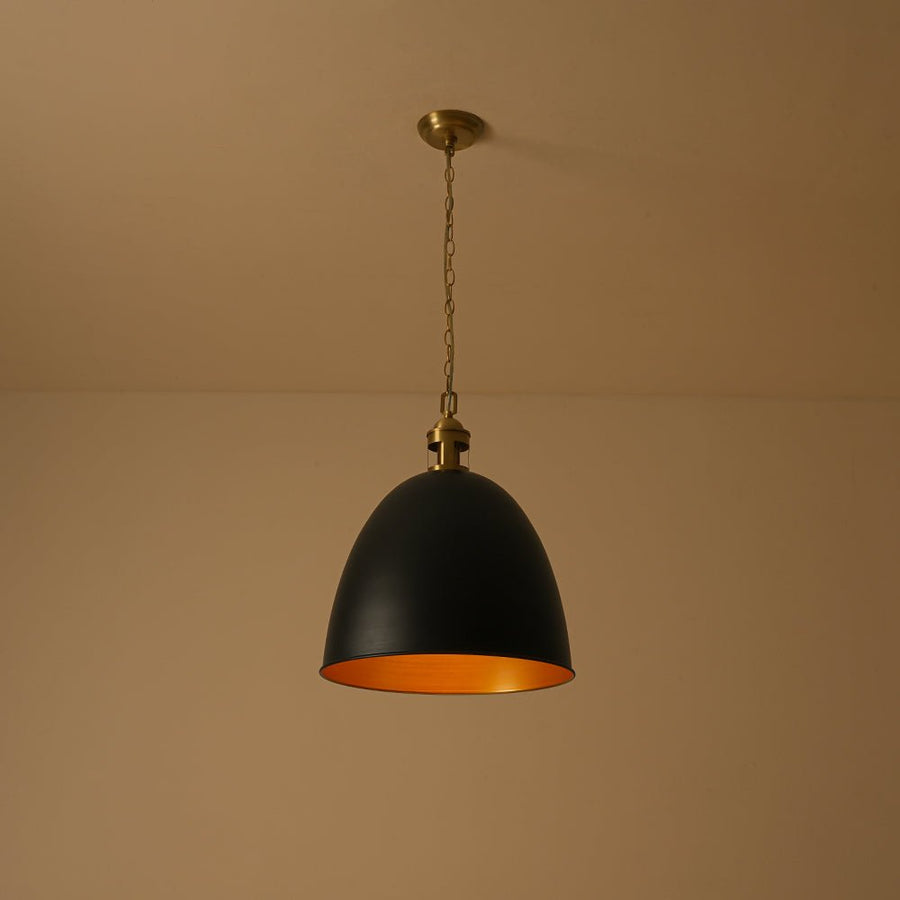 Farmhouze Light - French Farmhouse 1 - Light Large Metal Dome Pendant Light - Pendant - Black - 