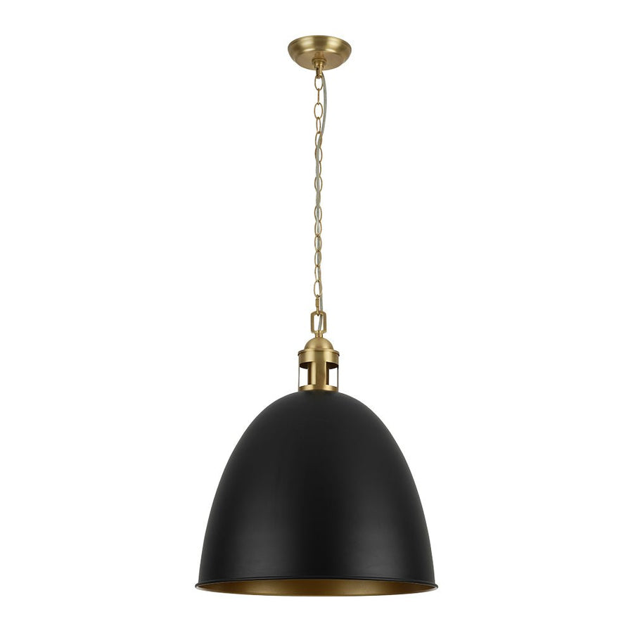 Farmhouze Light - French Farmhouse 1 - Light Large Metal Dome Pendant Light - Pendant - Black - 