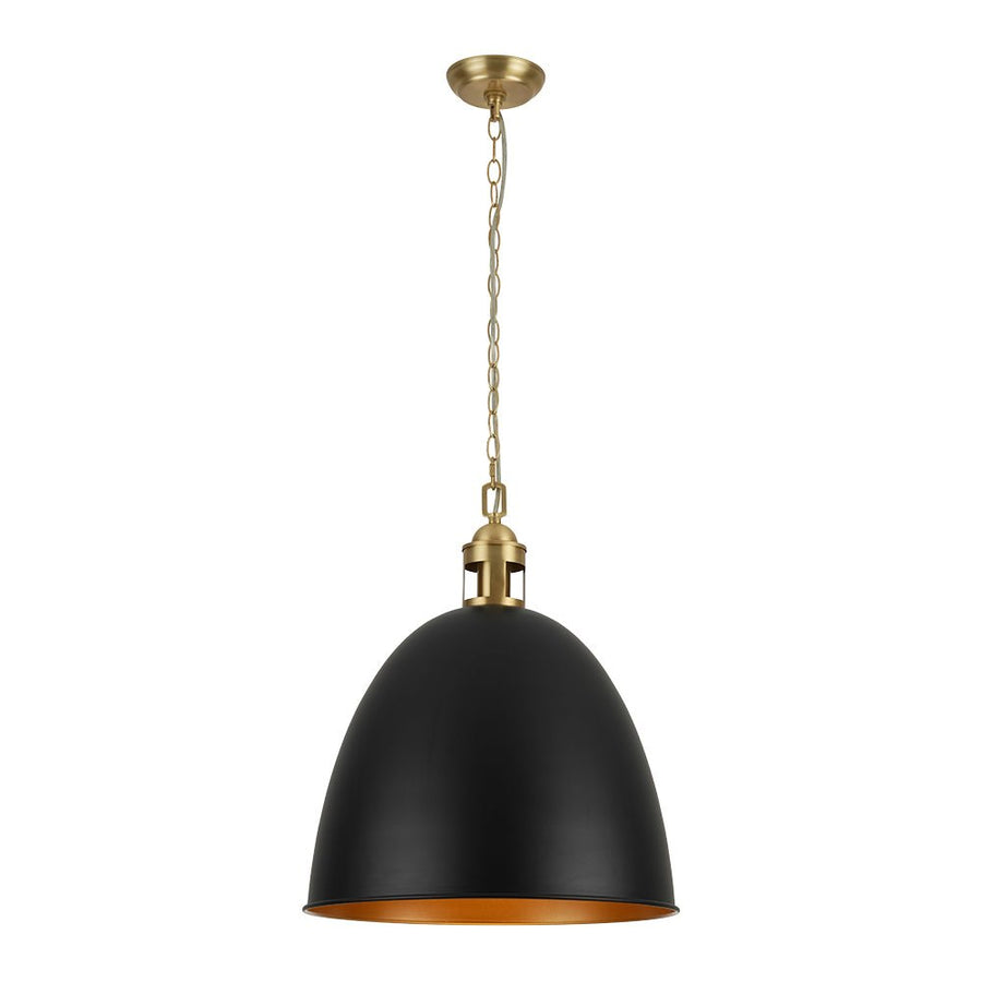 Farmhouze Light - French Farmhouse 1 - Light Large Metal Dome Pendant Light - Pendant - Black - 
