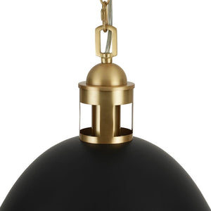 Farmhouze Light - French Farmhouse 1 - Light Large Metal Dome Pendant Light - Pendant - Black - 