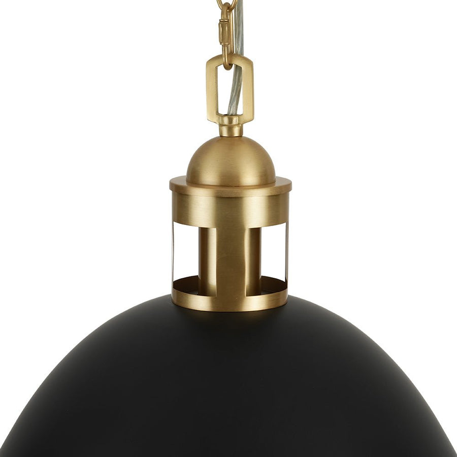 Farmhouze Light - French Farmhouse 1 - Light Large Metal Dome Pendant Light - Pendant - Black - 