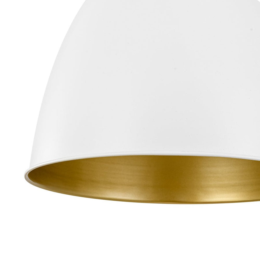 Farmhouze Light - French Farmhouse 1 - Light Large Metal Dome Pendant Light - Pendant - White - 