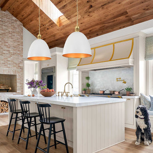Farmhouze Light - French Farmhouse 1 - Light Large Metal Dome Pendant Light - Pendant - White - 