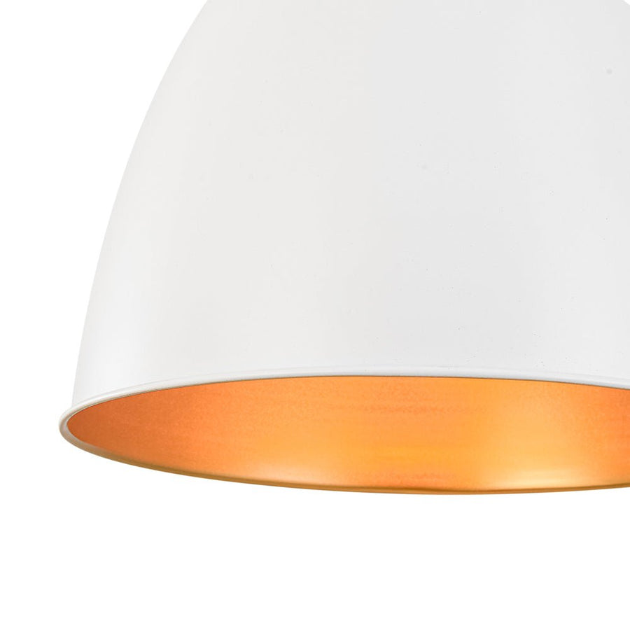 Farmhouze Light - French Farmhouse 1 - Light Large Metal Dome Pendant Light - Pendant - White - 