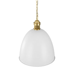 Farmhouze Light - French Farmhouse 1 - Light Large Metal Dome Pendant Light - Pendant - White - 