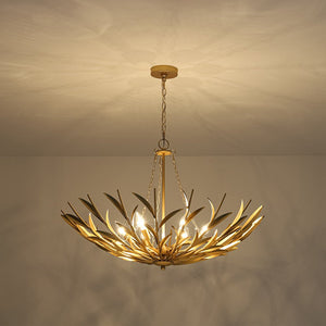 Farmhouze Light - French Farmhouse 6 - Light Brass Branching Round Basin Chandelier - Chandelier - Gold - 