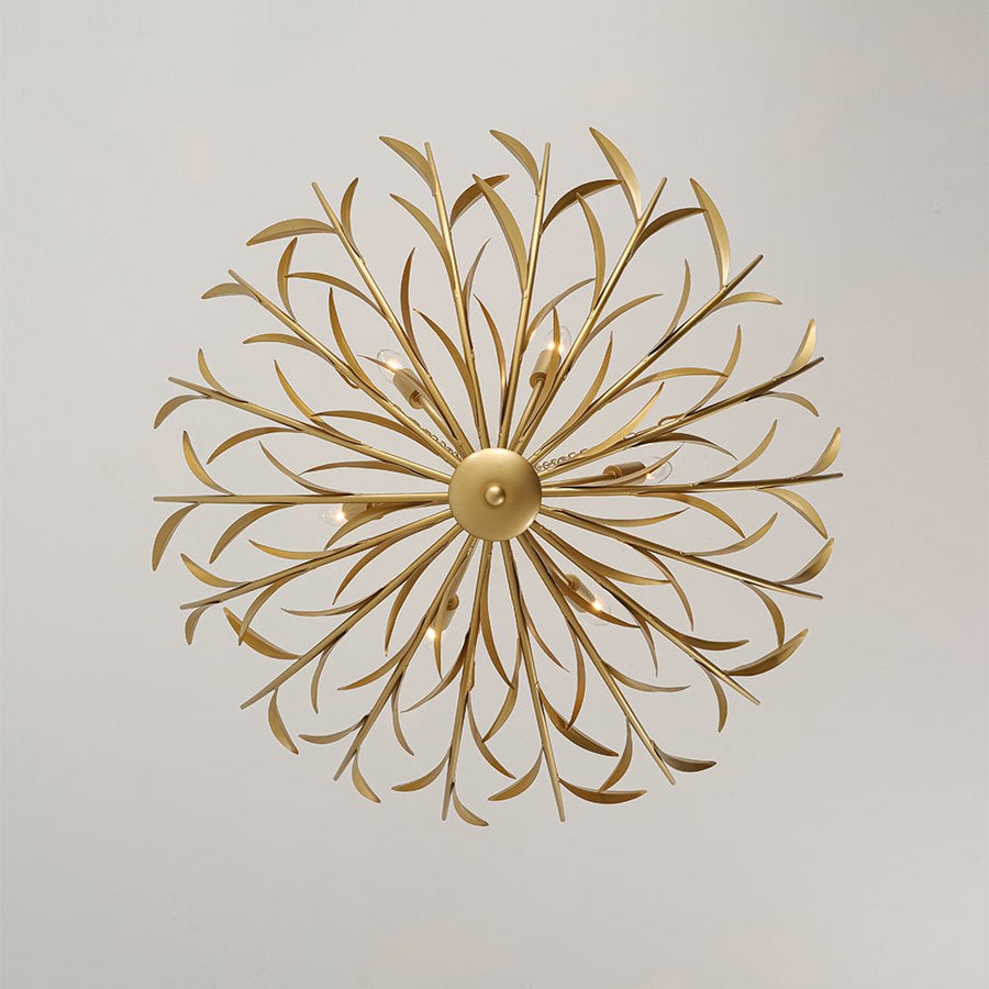 Farmhouze Light - French Farmhouse 6 - Light Brass Branching Round Basin Chandelier - Chandelier - Gold - 