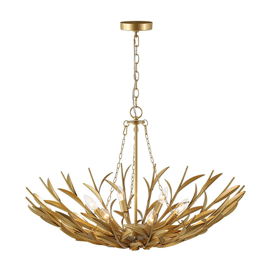 Farmhouze Light - French Farmhouse 6 - Light Brass Branching Round Basin Chandelier - Chandelier - Gold - 