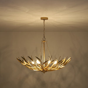 Farmhouze Light - French Farmhouse 6 - Light Brass Branching Round Basin Chandelier - Chandelier - Gold - 