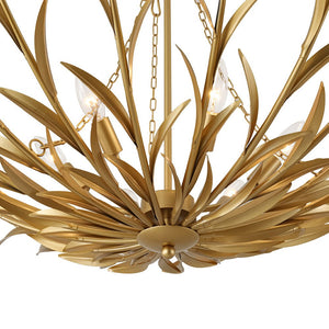 Farmhouze Light - French Farmhouse 6 - Light Brass Branching Round Basin Chandelier - Chandelier - Gold - 