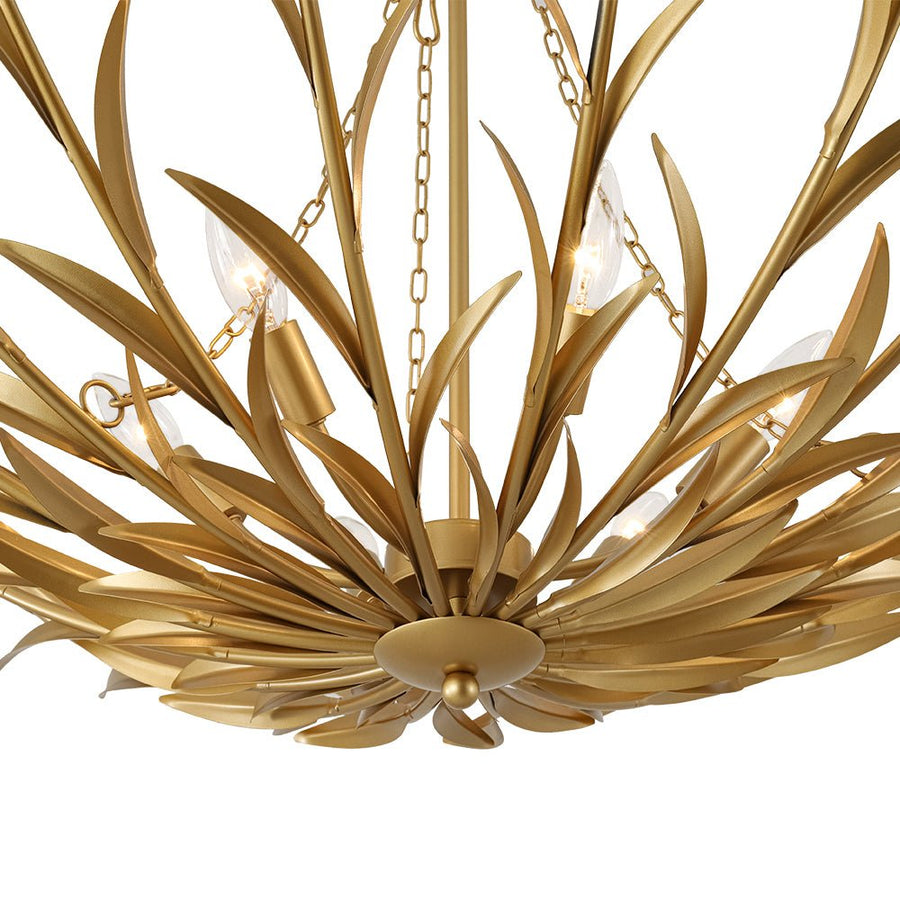 Farmhouze Light - French Farmhouse 6 - Light Brass Branching Round Basin Chandelier - Chandelier - Gold - 