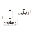 Load image into Gallery viewer, Farmhouze Light-French Farmhouse Aged Bronze Candle Style Dual Mount Chandelier-Chandelier-22.6 in-
