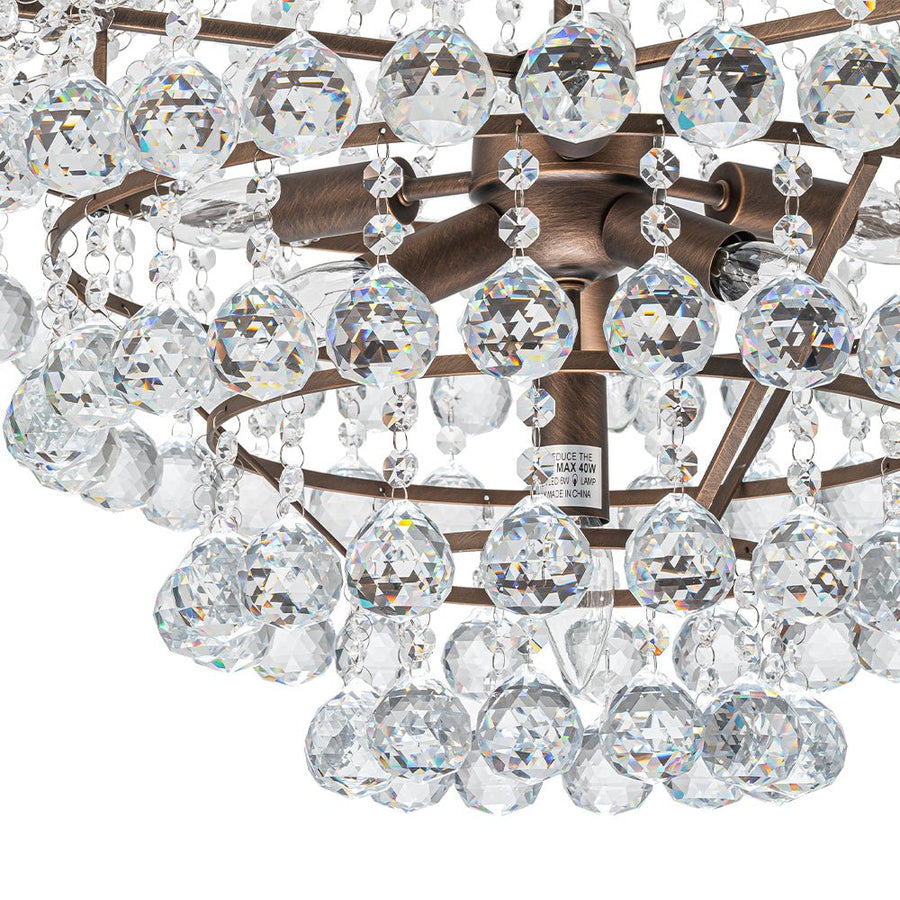 Farmhouze Light - French Farmhouse Empire Crystal Accented Chandelier - Chandelier - 23in - 