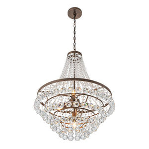 Farmhouze Light - French Farmhouse Empire Crystal Accented Chandelier - Chandelier - 23in - 