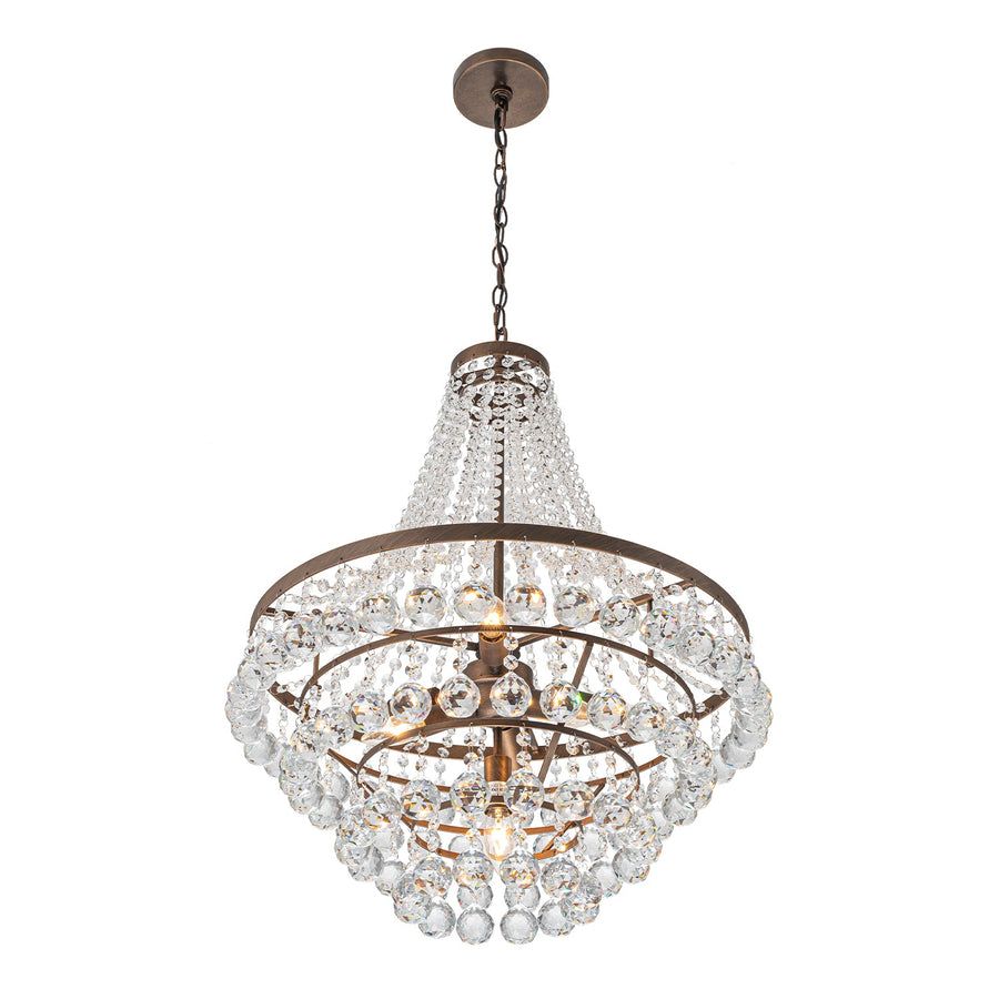 Farmhouze Light - French Farmhouse Empire Crystal Accented Chandelier - Chandelier - 23in - 