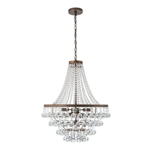 Farmhouze Light - French Farmhouse Empire Crystal Accented Chandelier - Chandelier - 23in - 