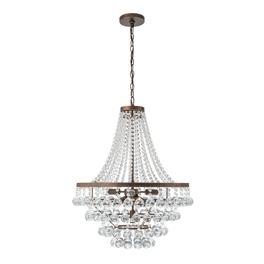 Farmhouze Light - French Farmhouse Empire Crystal Accented Chandelier - Chandelier - 23in - 