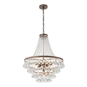 Farmhouze Light - French Farmhouse Empire Crystal Accented Chandelier - Chandelier - 23in - 