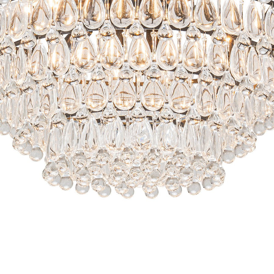 Farmhouze Light - French Farmhouse Round Tiered Crystal Accented Chandelier - Chandelier - 23in - 